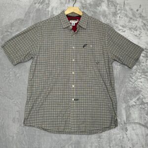 Ecko Unltd Shirt Mens XL Black Yellow Plaid Cotton Button Up Short Sleeve